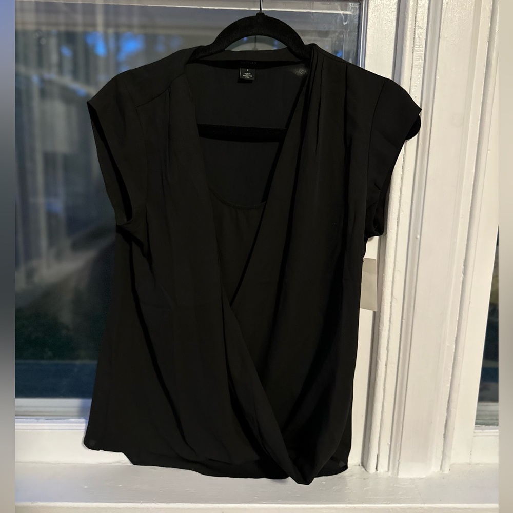 Layered sheer black top